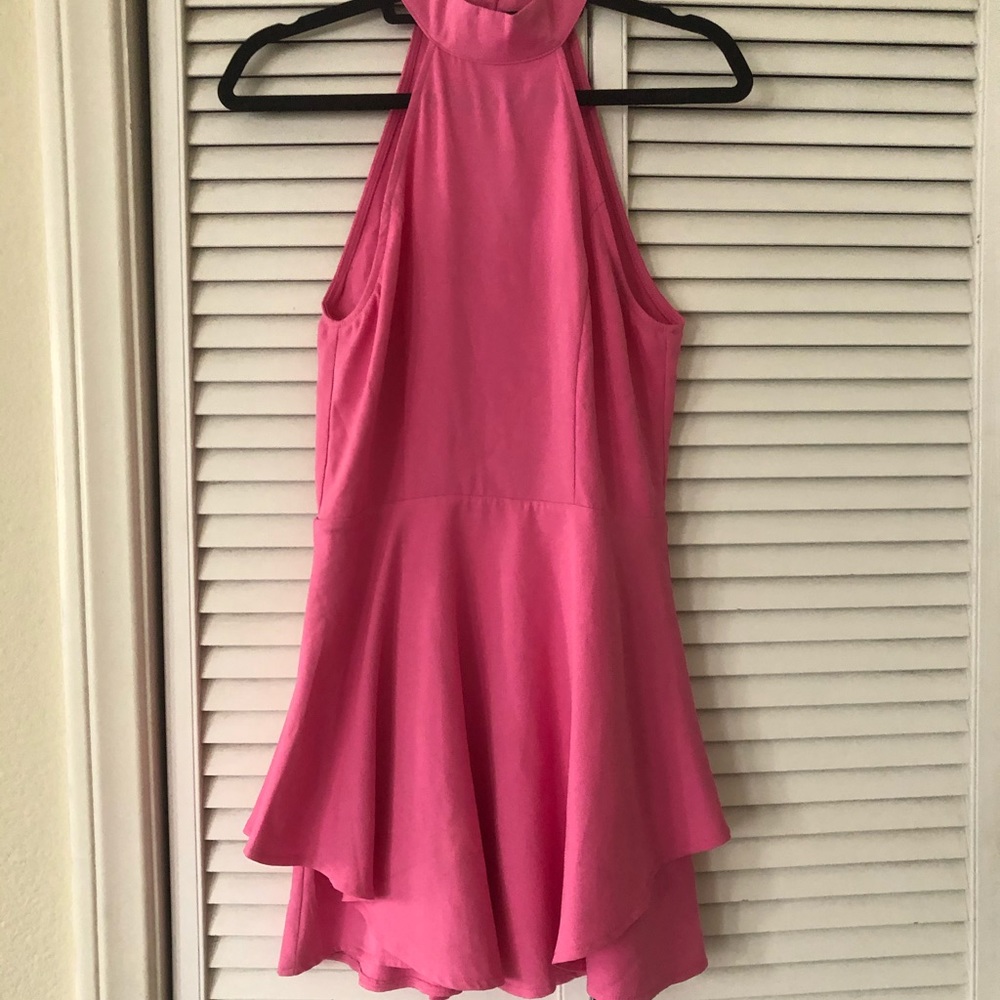 HOT PINK FIT AND FLARE DRESS